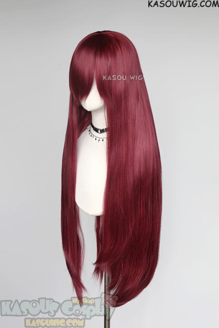 L-4 SP18 100cm/39.5" long straight versatile Wine Red wig