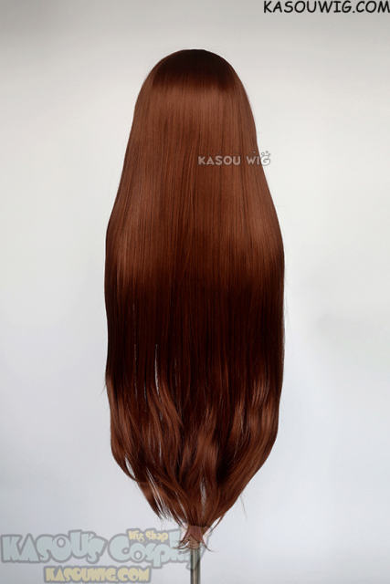 L-4 KA026 100cm/39.5" long straight versatile Walnut Brown wig