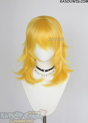 M-3 SP35 Bright Yellow 52cm long layered choppy wig