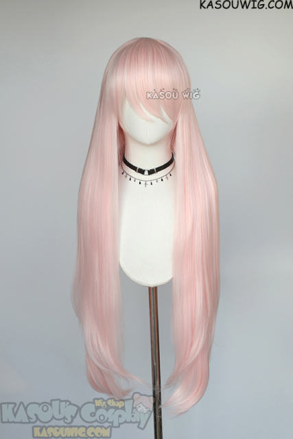 L-4 SP34 100cm /39.5" long straight versatile pale pink wig