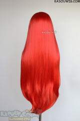 L-4 KA040 100cm /39.5" long straight versatile vermillion red wig
