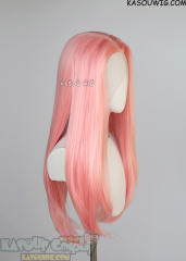 Lace Front>> Light Pink 76cm long slicked-back straight wig LFL-2/KA033