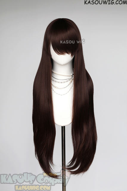 L-4 SP07 100cm/39.5" long straight versatile Chocolate Brown wig