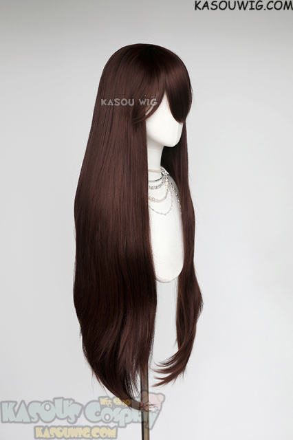 L-4 SP07 100cm/39.5" long straight versatile Chocolate Brown wig