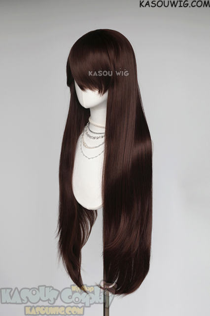 L-4 SP07 100cm/39.5" long straight versatile Chocolate Brown wig