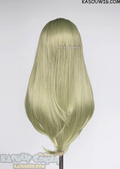 Lace Front>> Chartreuse 76cm long slicked-back straight wig LFL-2/SP36