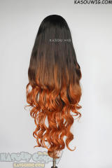 Kimetsu no Yaiba Demon Slayer Nezuko Kamado 100cm long wavy black orange wig