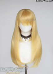L-2 / SP01 pastel yellow blonde 75cm long straight wig . Tangle Resistant fiber