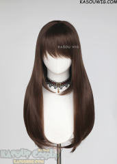 L-2 / KA028 Bistre Brown 75cm long straight wig