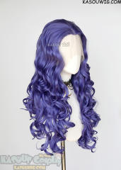 Lace Front>> Cool Purple 75cm long middle parting curly wig LFL-1/KA057