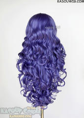 Lace Front>> Cool Purple 75cm long middle parting curly wig LFL-1/KA057