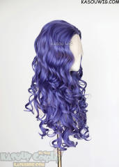 Lace Front>> Cool Purple 75cm long middle parting curly wig LFL-1/KA057