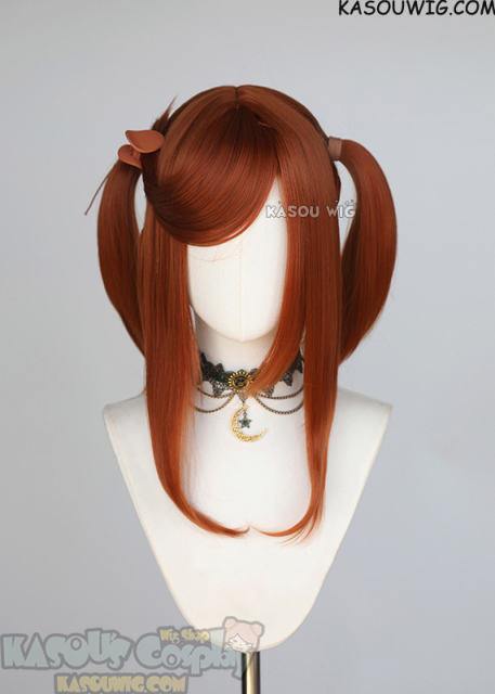 M-2/ SP06 ┇ 50CM / 19.7" Auburn pigtails base wig with long bangs.