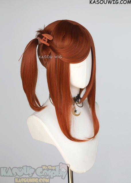 M-2/ SP06 ┇ 50CM / 19.7" Auburn pigtails base wig with long bangs.
