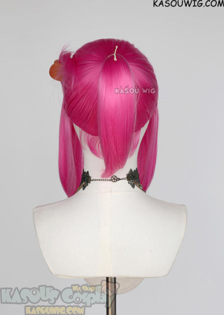 S-3 / KA035 deep pink ponytail base wig with long bangs