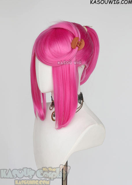 S-3 / KA035 deep pink ponytail base wig with long bangs