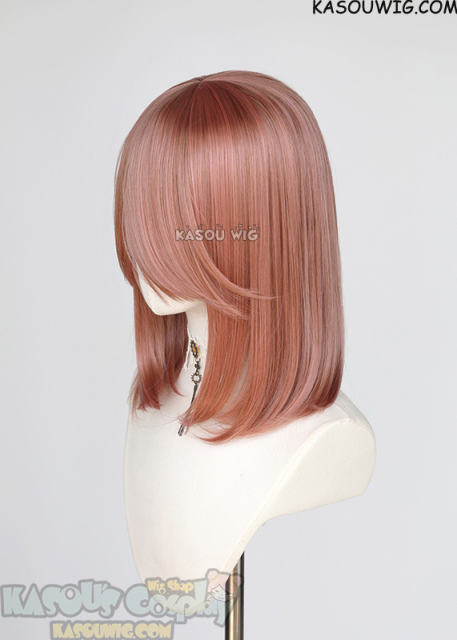 M-1/ KA037 dusty pink long bob cosplay wig. shouder length lolita wig