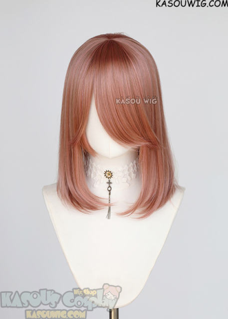 M-1/ KA037 dusty pink long bob cosplay wig. shouder length lolita wig