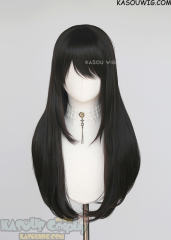 L-2 / KA031A Natural Black 75cm long straight wig