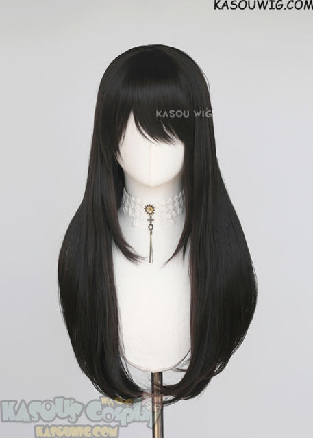 L-2 / KA031A Natural Black 75cm long straight wig