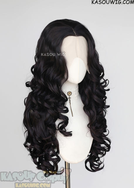Lace Front>> Deep Purple 75cm long middle parting curly wig LFL-1/SP31