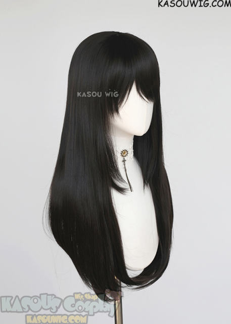 L-2 / KA031A Natural Black 75cm long straight wig