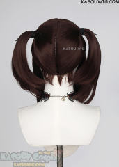 M-2/ SP07┇50CM / 19.7" Chocolate Brown pigtail base wig with long bangs