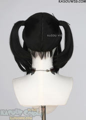 M-2/ KA031A┇50CM / 19.7" Natural Black pigtail base wig with long bangs