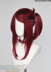 M-2 / KA043 ┇ 50CM / 19.7" Carmine Red pigtails base wig with long bangs