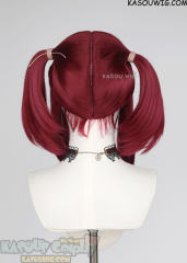 M-2 / KA043 ┇ 50CM / 19.7" Carmine Red pigtails base wig with long bangs