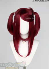 M-2 / KA043 ┇ 50CM / 19.7" Carmine Red pigtails base wig with long bangs