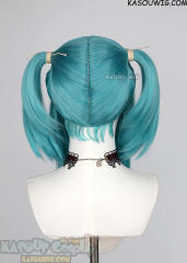 M-2/ KA059 ┇ 50CM / 19.7" teal blue green pigtails base wig with long bangs