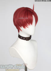 Dandadan Jiji Jin Enjoji short layered middle parted red wig