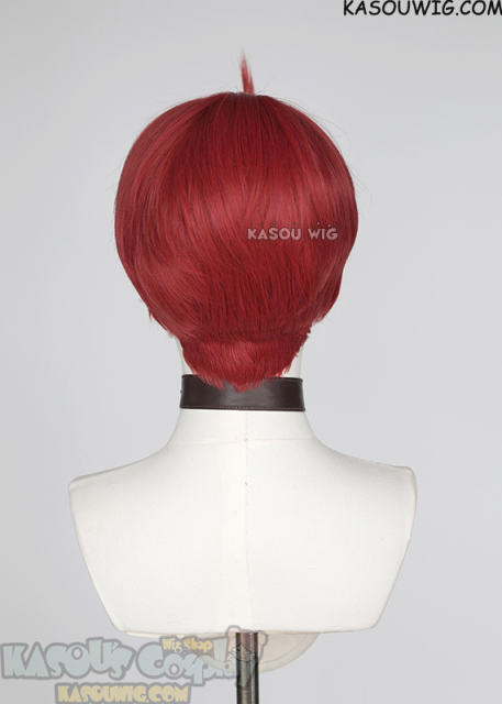 Dandadan Jiji Jin Enjoji short layered middle parted red wig