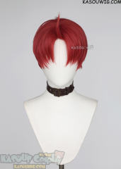 Dandadan Jiji Jin Enjoji short layered middle parted red wig