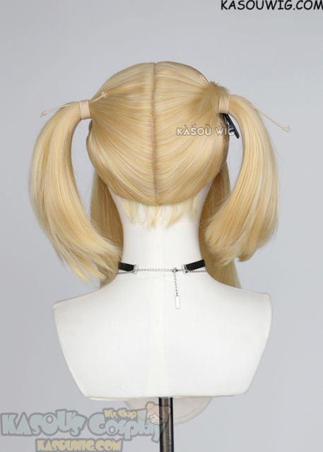 M-2/ KA008 ┇ 50CM / 19.7" yellow blonde  pigtails base wig with long bangs