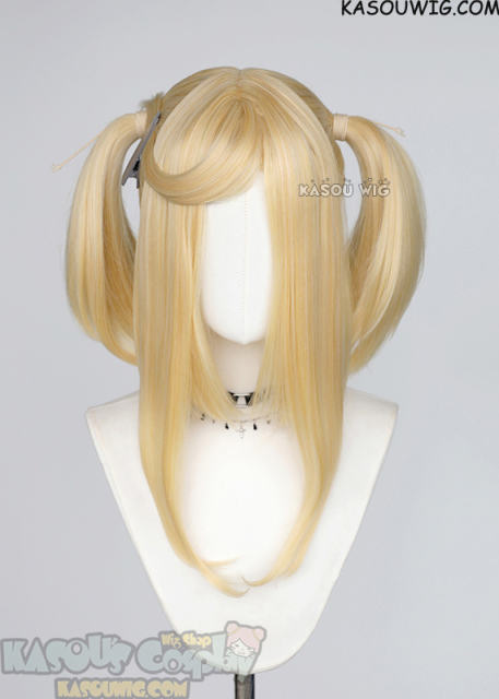 M-2/ KA008 ┇ 50CM / 19.7" yellow blonde  pigtails base wig with long bangs
