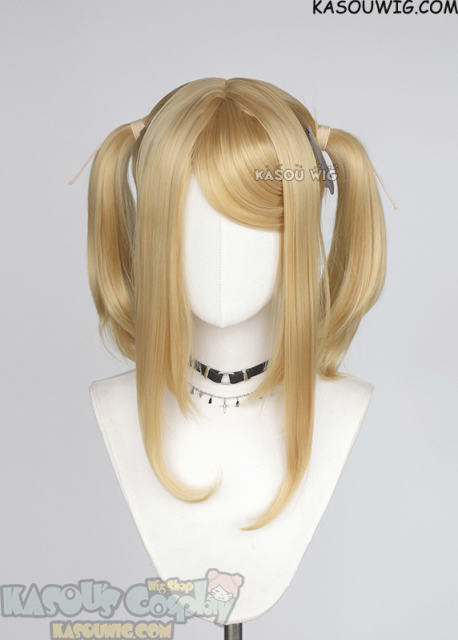 M-2/ KA011 ┇ 50CM / 19.7" Honey Butter blonde  pigtails base wig with long bangs