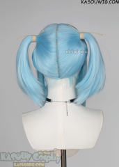 M-2 /  KA046 ┇ 50CM / 19.7" light blue pigtails base wig with long bangs