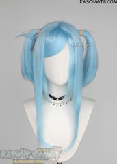 M-2 /  KA046 ┇ 50CM / 19.7" light blue pigtails base wig with long bangs