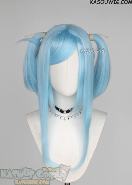 M-2 /  KA046 ┇ 50CM / 19.7" light blue pigtails base wig with long bangs