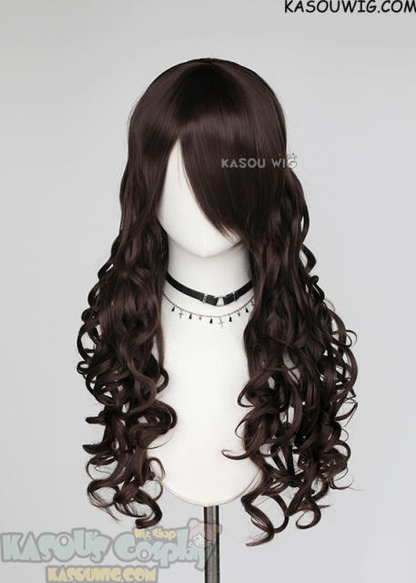 L-1 / KA030 deep brown 75cm long curly wig