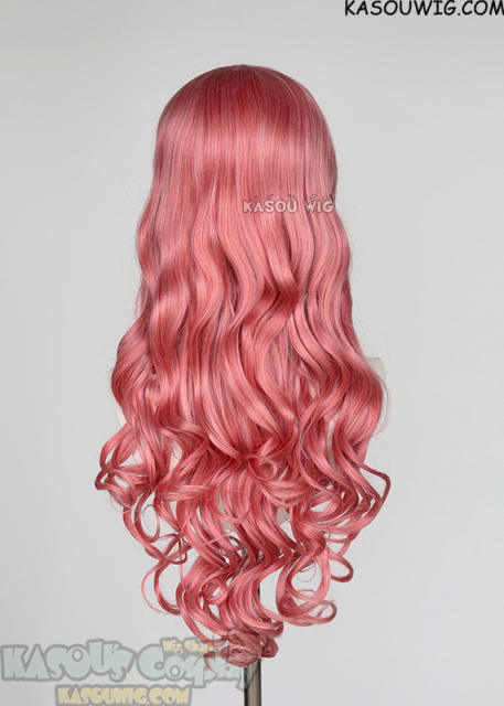 L-1 / KA036 rose pink 75cm long curly wig