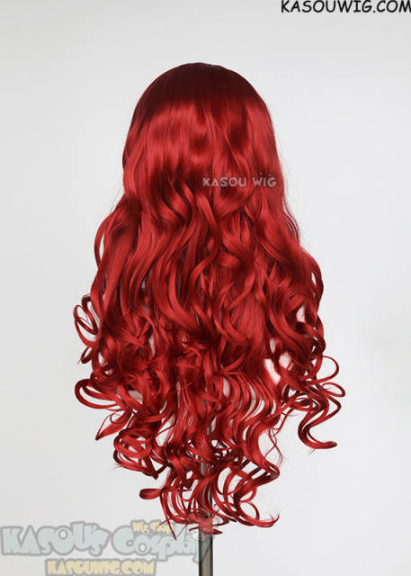 L-1 / KA042 apple red 75cm long curly wig