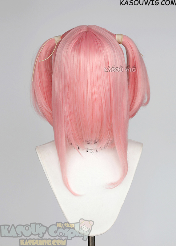 M-2 / SP12 pastel pink pigtails base wig with long bangs.