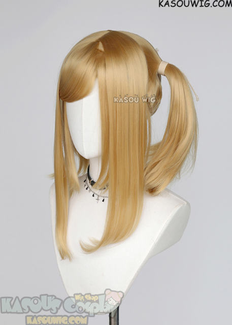 M-2/ KA012 ┇ 50CM / 19.7" golden blonde  pigtails base wig with long bangs