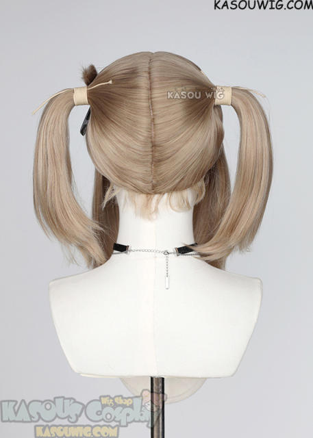 M-2/ KA015 ┇ 50CM / 19.7" ash blonde  pigtails base wig with long bangs.