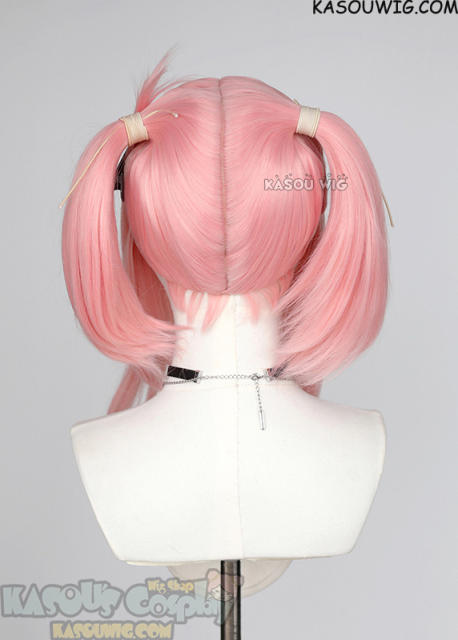 M-2 / SP12 ┇ 50CM / 19.7" pastel pink  pigtails base wig with long bangs