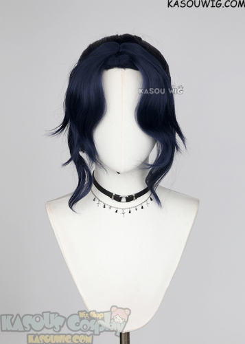 Arcane S2 Caitlyn dark blue wavy ponytail wig