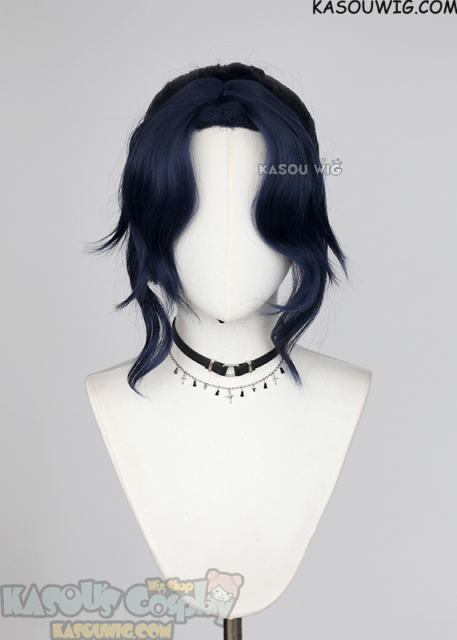 Arcane S2 Caitlyn dark blue wavy ponytail wig